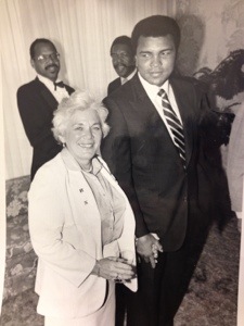 My mother Ruth with the Champ